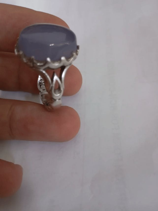 Natural Yemeni Agate Ring – 925 Silver from Iran