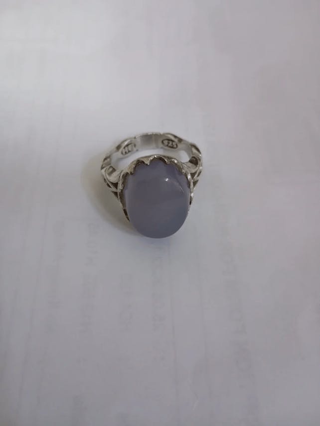 Natural Yemeni Agate Ring – 925 Silver from Iran