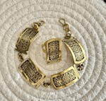 طقم مجوهرات مصرية صناعة يدوية – سوار وخاتم ذهبي image