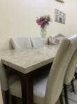 Natural Marble Dining Table with 6 Chairs image