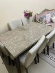 Natural Marble Dining Table with 6 Chairs image