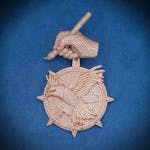 Circle Hawk Pendant 14K Gold image