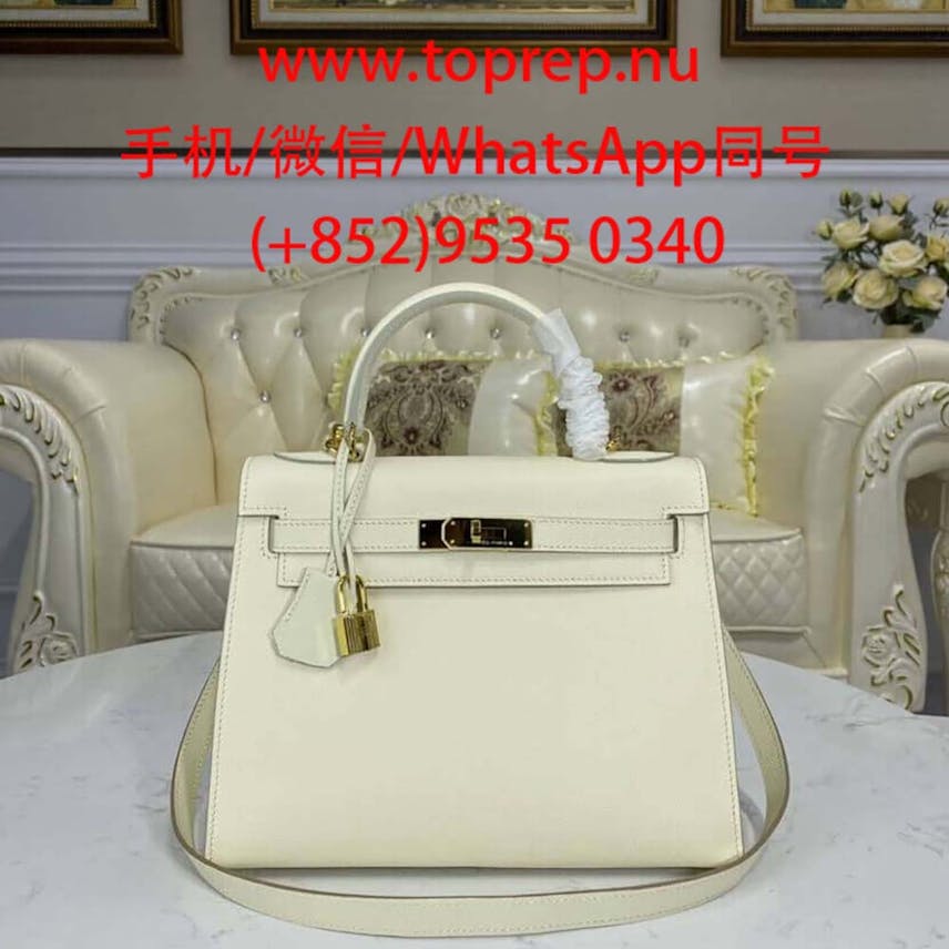 Hermes Women Kelly Bag 28 Epsom Leather-White